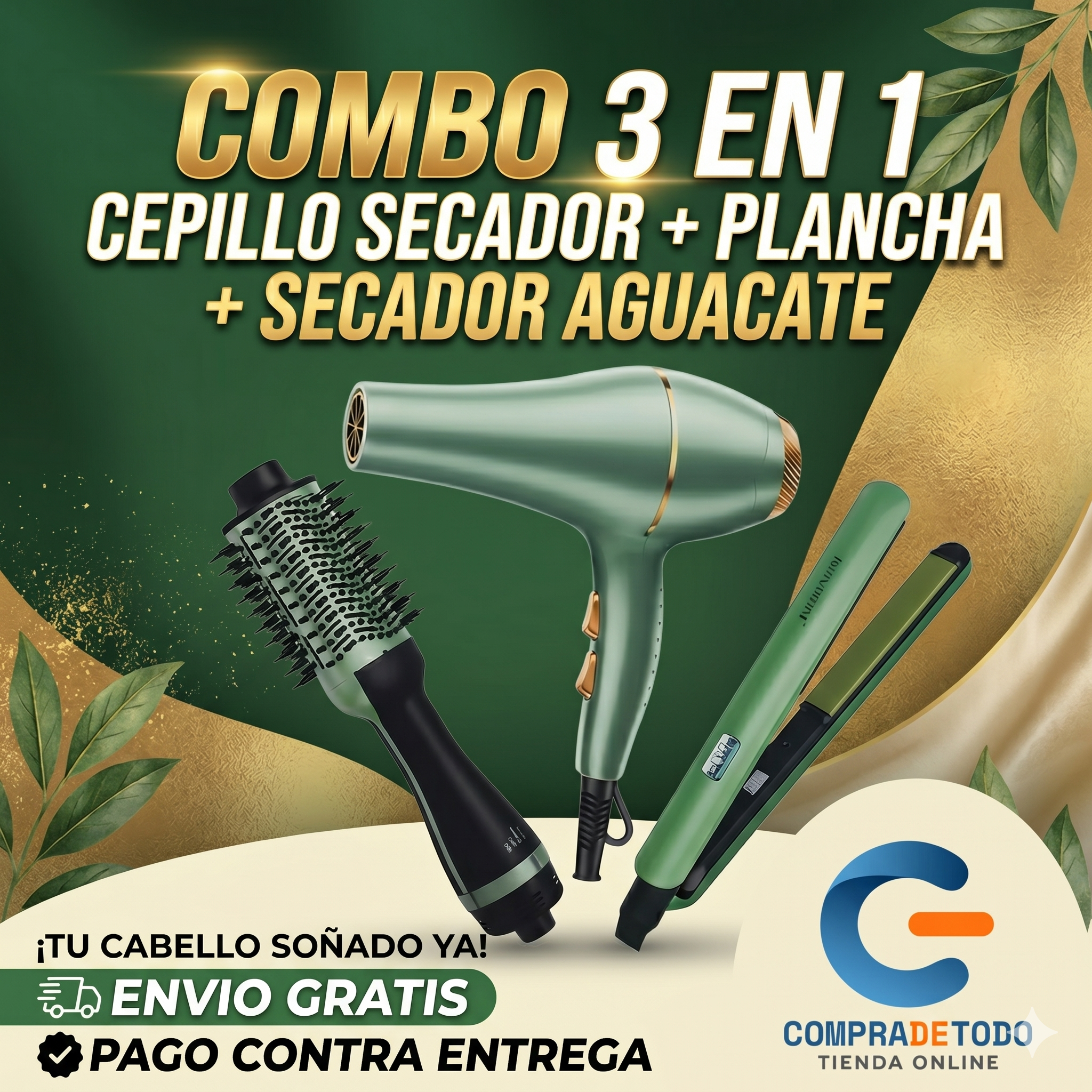 COMBO Secador, Plancha y Cepillo Secador
