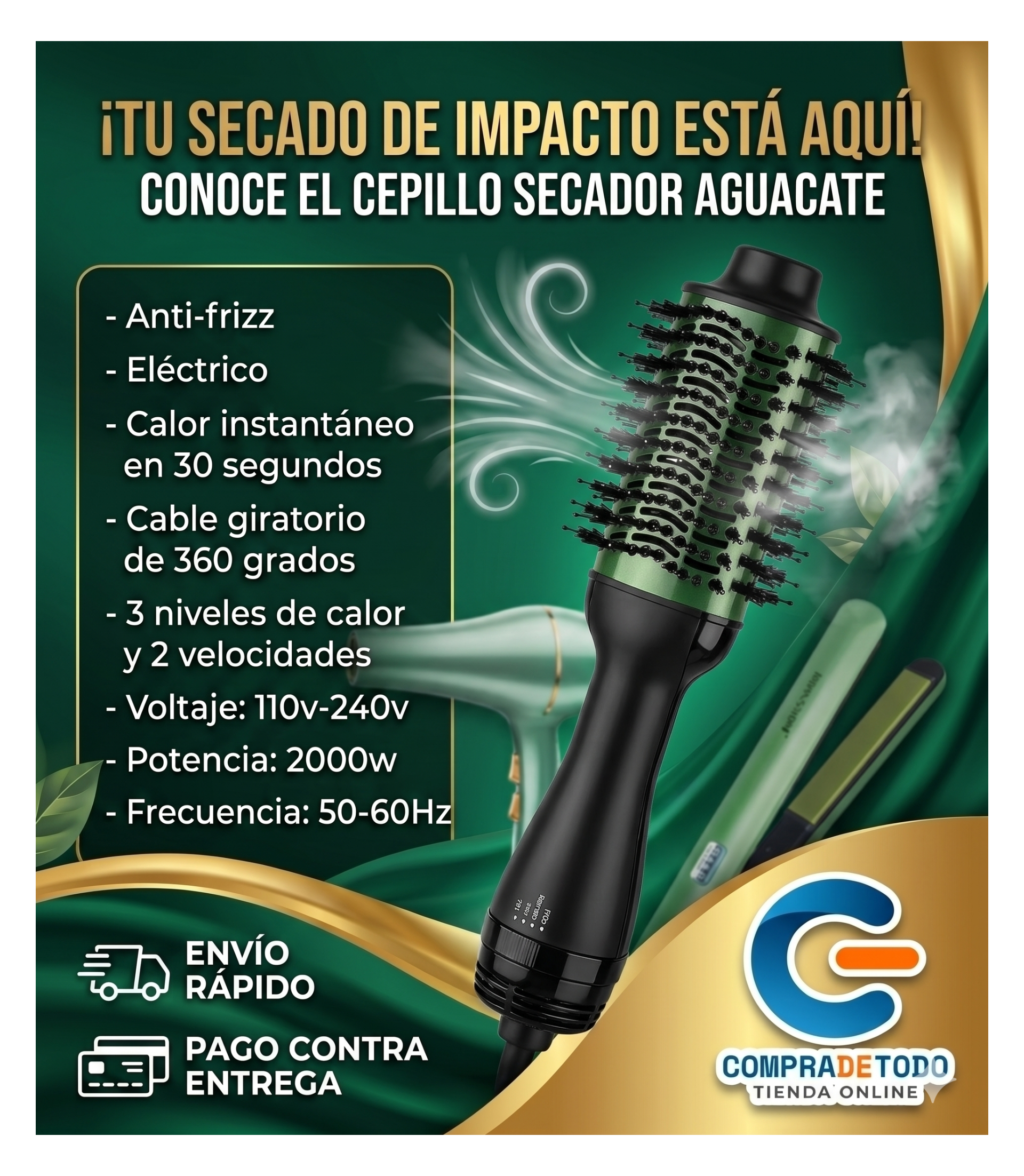 COMBO Secador, Plancha y Cepillo Secador