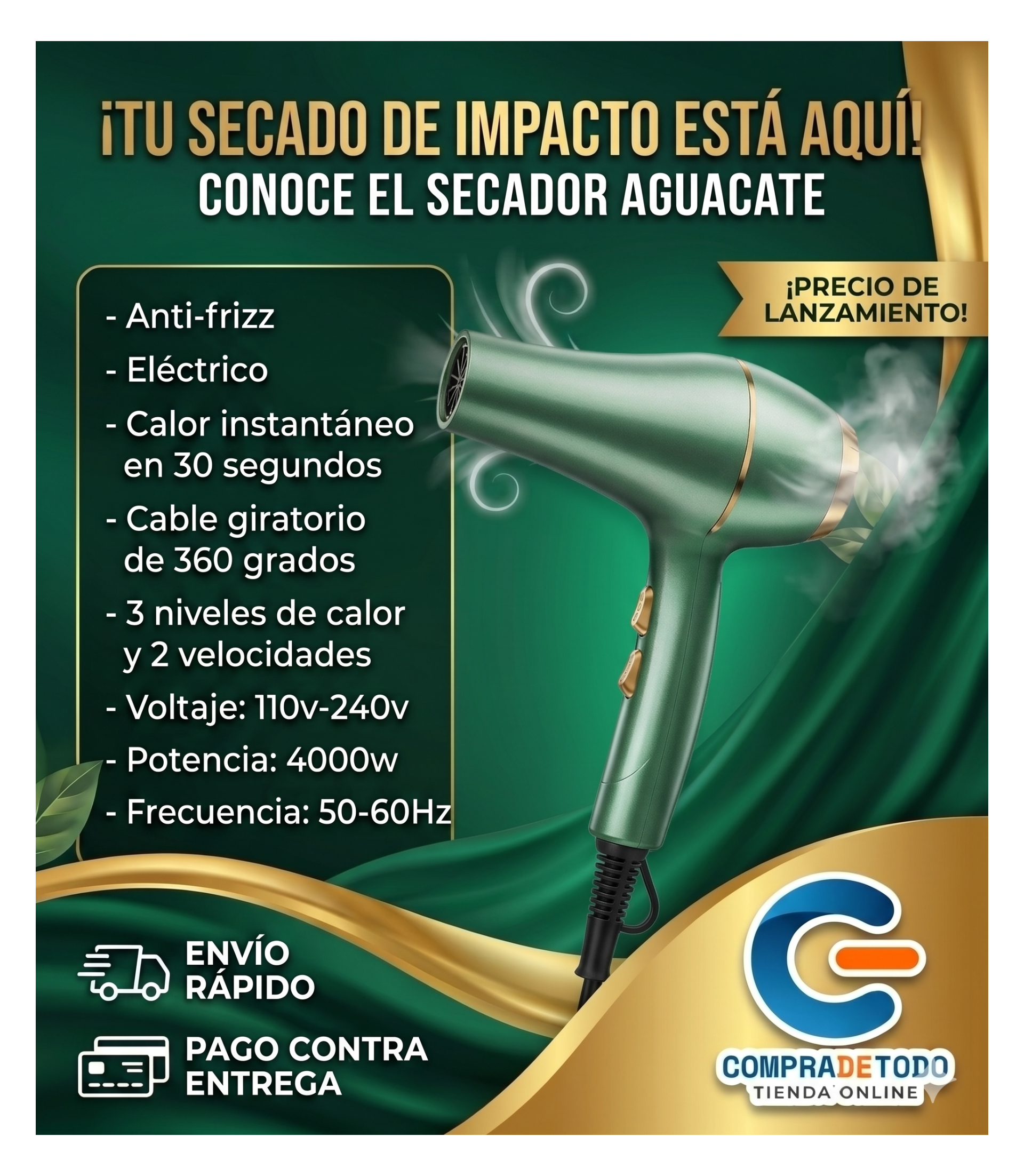 COMBO Secador, Plancha y Cepillo Secador