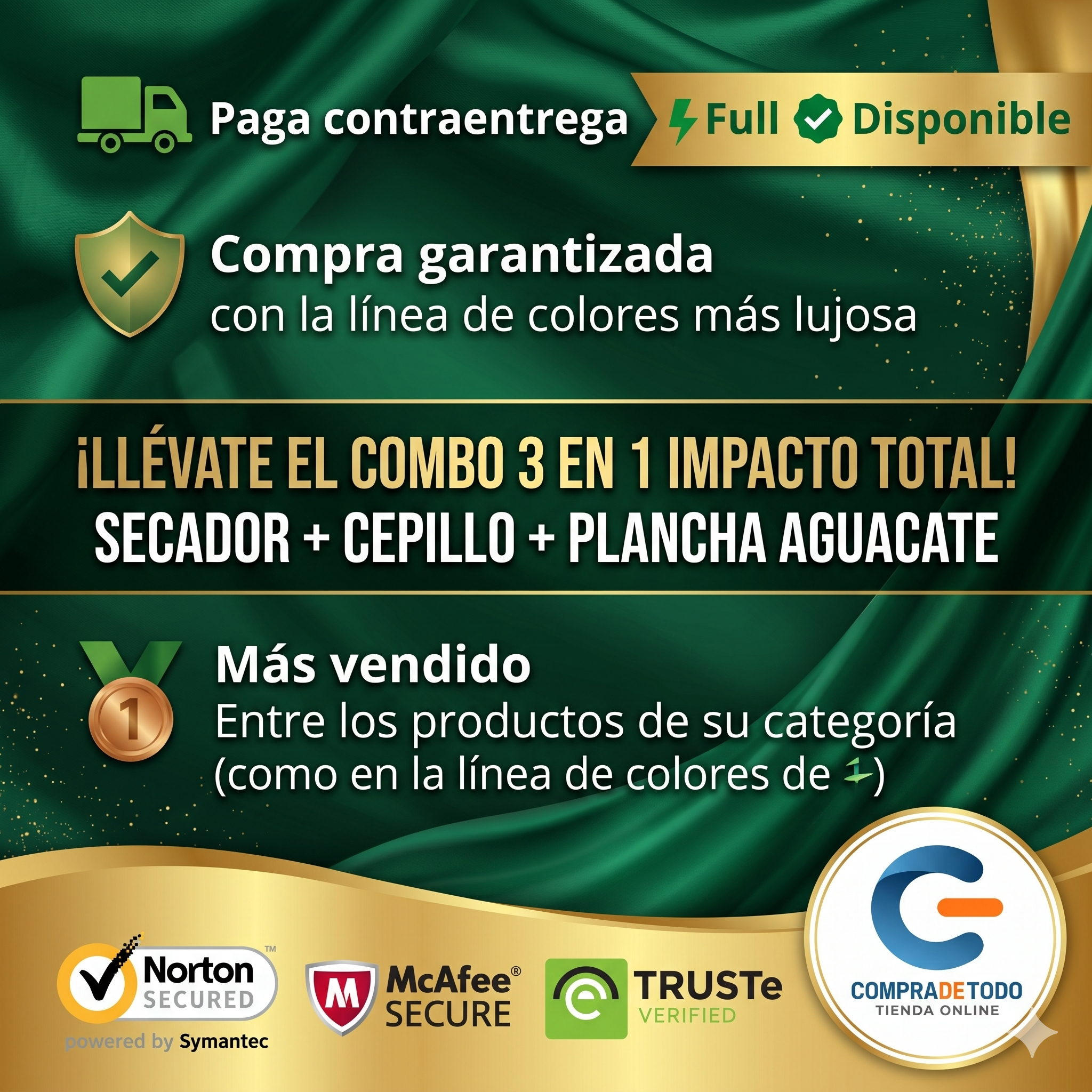 COMBO Secador, Plancha y Cepillo Secador
