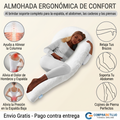 ALMOHADA ERGONÓMICA TIPO BASTÓN PARA EMBARAZO.