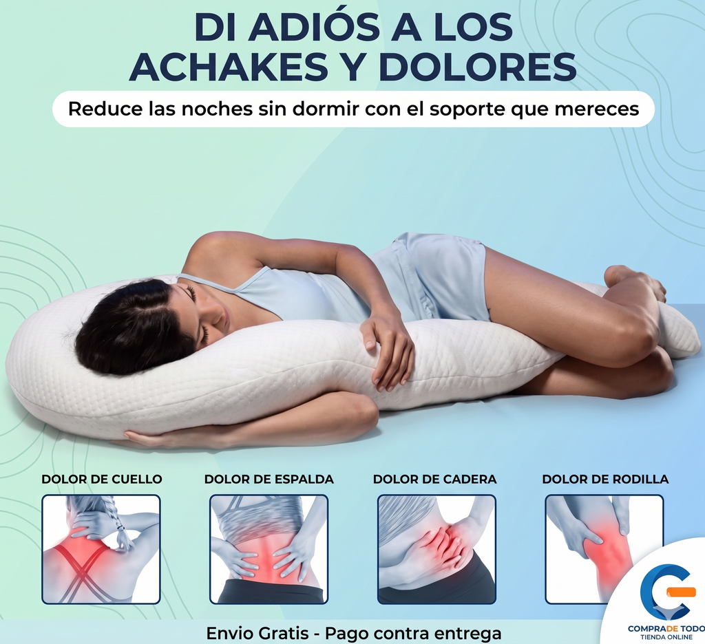 ALMOHADA ERGONÓMICA TIPO BASTÓN PARA EMBARAZO.
