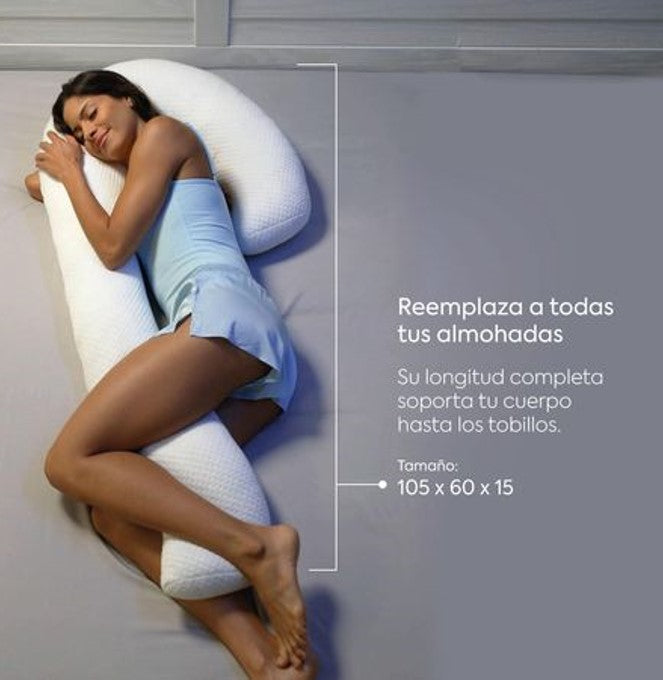 ALMOHADA ERGONÓMICA TIPO BASTÓN PARA EMBARAZO.
